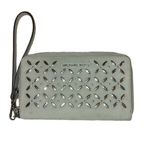 Michael Kors Women's Wallet Pearl Gray Wristlet
